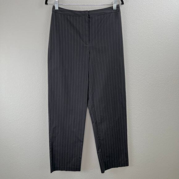 Charter Club High Rise Straight Black White Pinstripe Dress Pants Slacks NWT 6 - Picture 13 of 14